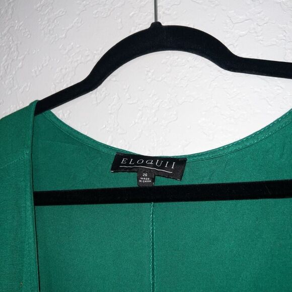 Eloquii Green Jersey Knit Wrap Maxi Dress Size 26 - Picture 3 of 8